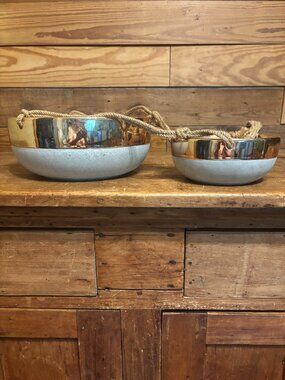 Stone and Copper Hanging Planter/Basket